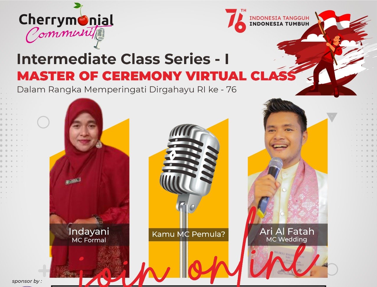 Sambut HUT RI Ke-76, Cherrymonial Community-BM IKAN Adakan Kelas MC