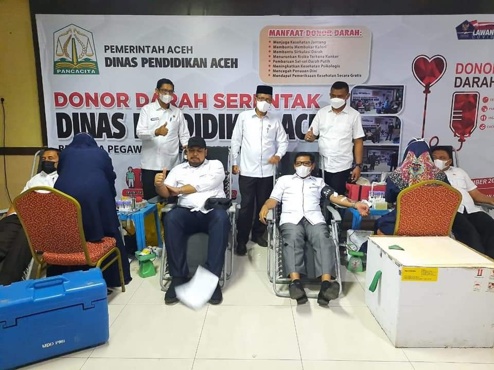 Capaian Disdik Aceh Donor Darah Lampaui Target, Asisten Sekda Aceh Beri Apresiasi