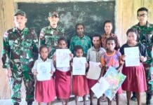 Satgas Yonif 126/KC Gelar Lomba Mewarnai