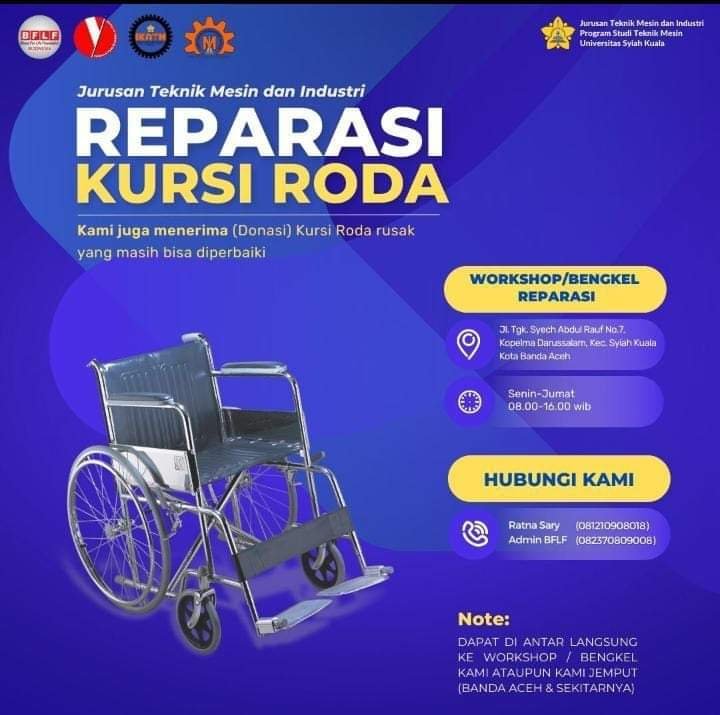 USK Resmikan Bengkel Reparasi Kursi Roda dan Alat Bantu untuk Difabel