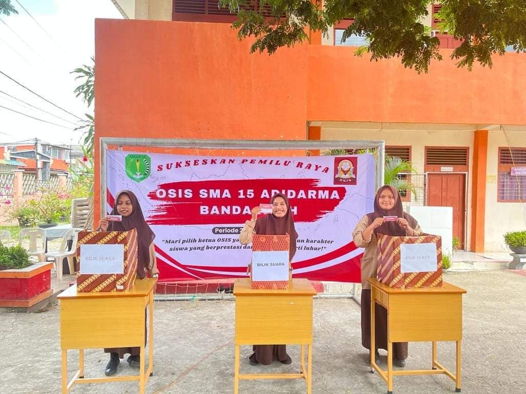 Latih Berdemokrasi, SMA Negeri 15 Adidarma Banda Aceh Gelar Pemilu Raya OSIS