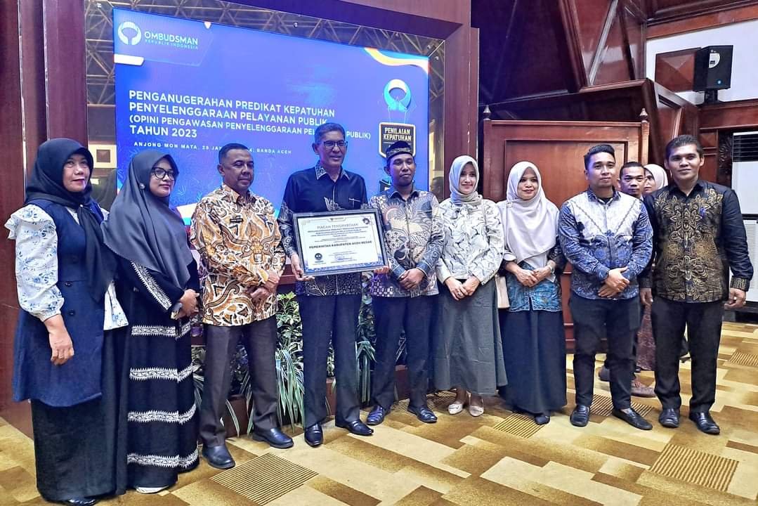 Pemkab Aceh Besar Raih Penghargaan Pelayanan Publik dari Ombudsman RI yang Pertama Kalinya