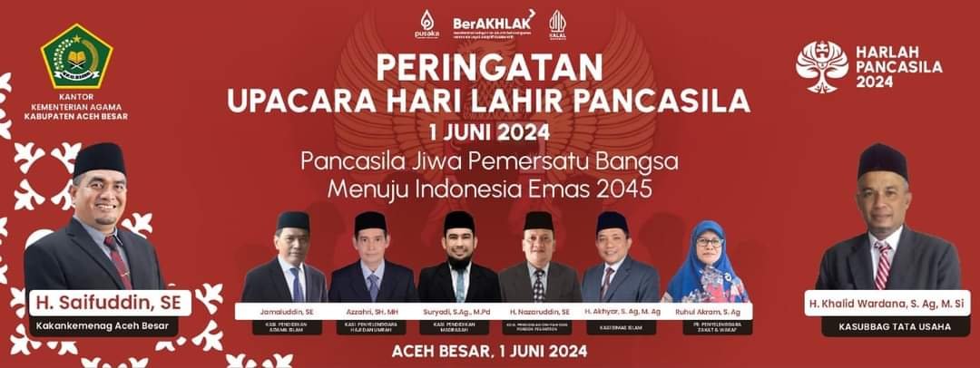 Besok 1 Juni, Kemenag Aceh Besar Peringati Hari Pancasila di Komplek Madrasah Tungkob