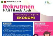 Lowongan Pekerjaan Pembimbing Olimpiade Ekonomi di MAN 1 Banda Aceh