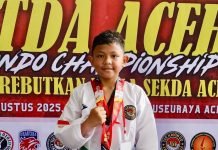 Siswa Kelas 6 SDN 54, Alif Ramadhan Raih Medali Perunggu di Kejuaraan Taekwondo Piala Sekda Aceh 2025