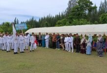 Kecamatan Leupung Gelar Upacara Peringatan Hari Pendidikan Daerah ke-67, Sertu Syarifuddin Komandan Upacara