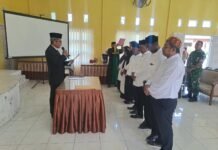 Camat Peukan Bada, Salamuddin Lantik Pengurus Tuha Peut Mukim Lampageu